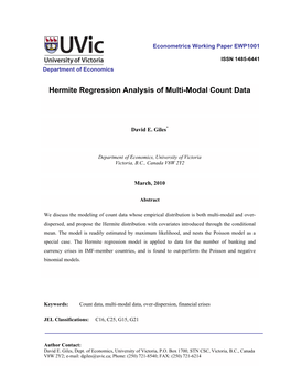 Hermite Regression Analysis of Multi-Modal Count Data