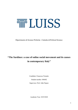 “The Sardines: a Case of Online Social Movement and Its Causes in Contemporary Italy”