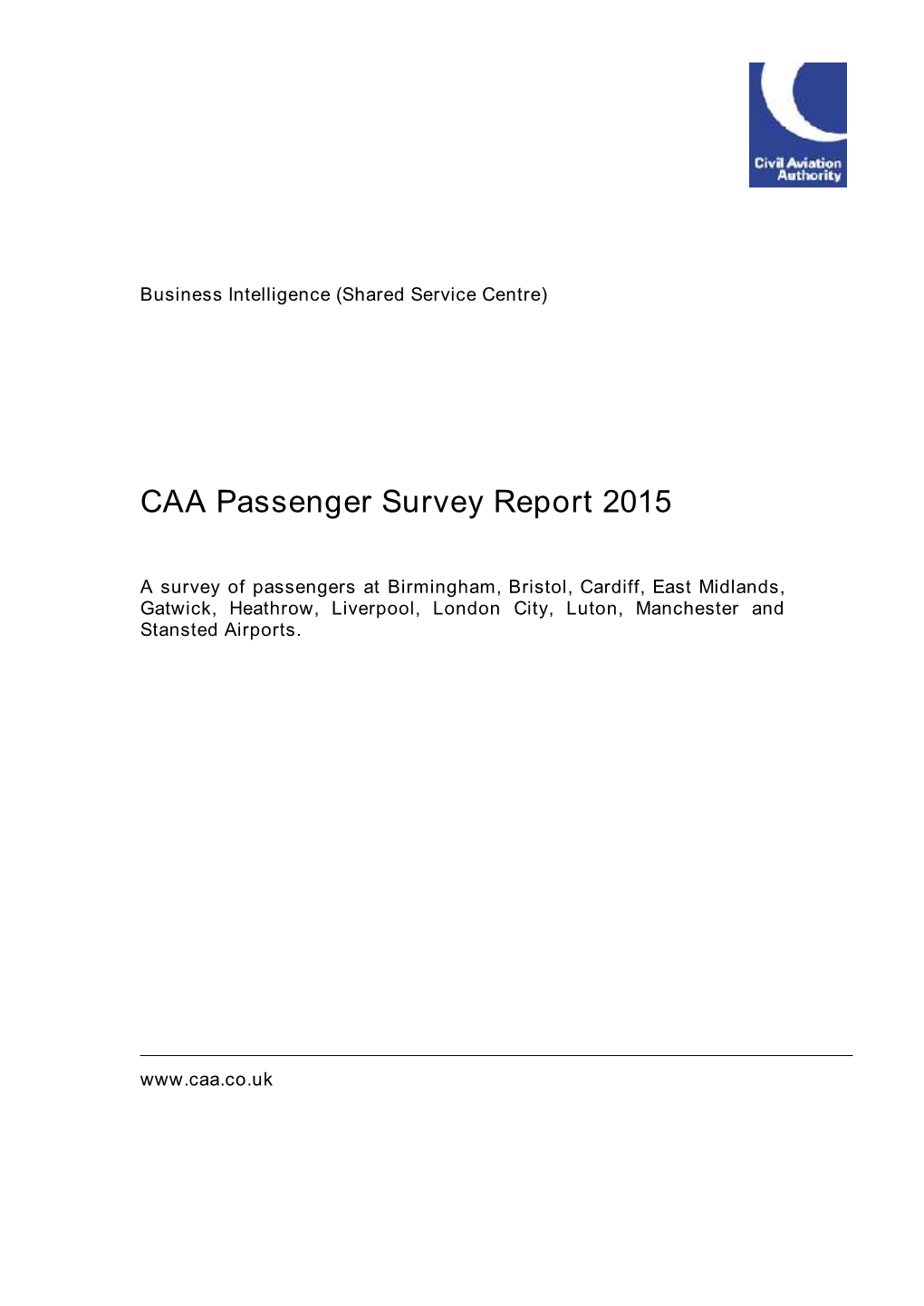 CAA Passenger Survey Report 2015