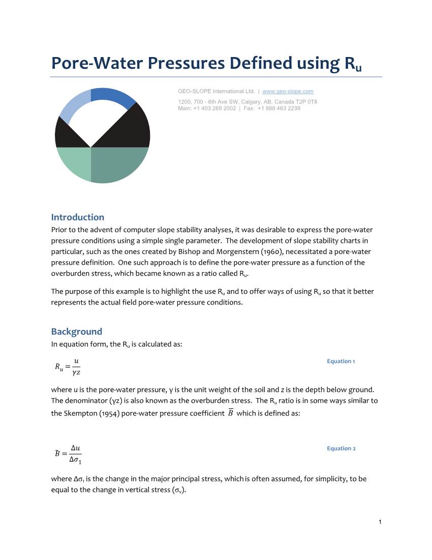 Pore-Water Pressures Defined Using Ru