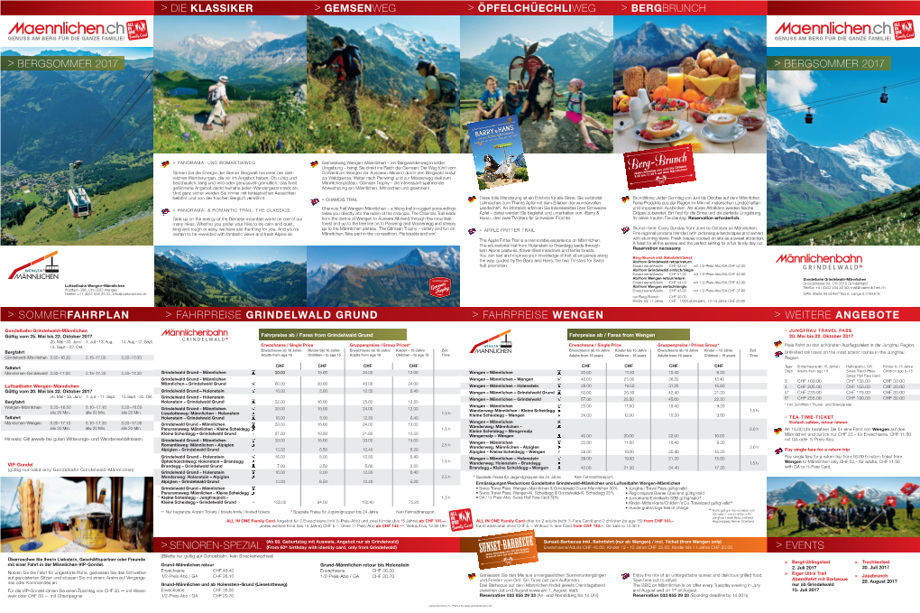 Grindelwald Grund > Fahrpreise Wengen > Jungfraubahnen-Passweitere Angebote