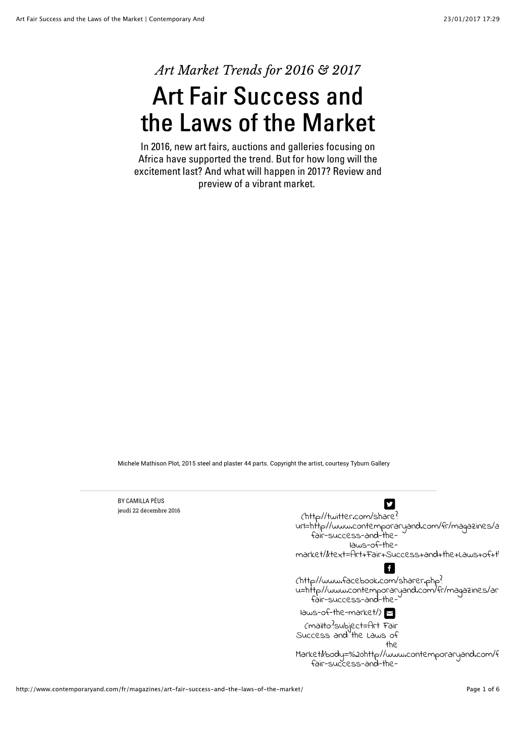 Art Fair Success and the Laws of the Market | Contemporary and 23/01/2017 17:29