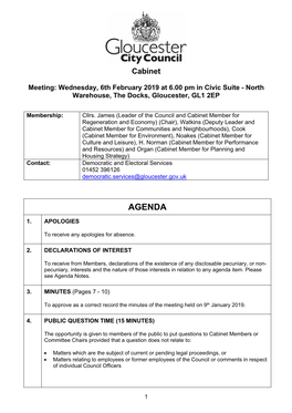 (Public Pack)Agenda Document for Cabinet, 06/02/2019 18:00