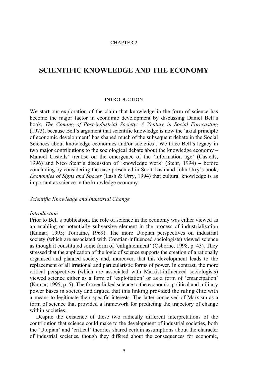 Scientific Knowledge and the Economy