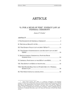 Energy Law As Federal Ceremony