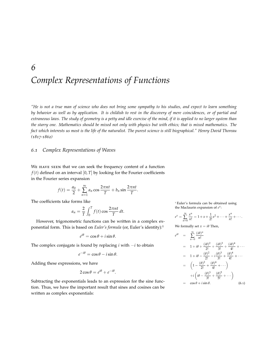 Complex Representations of Functions