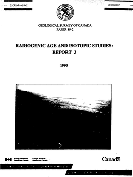 Radiogenic Age and Isotopic Studies: Report 3
