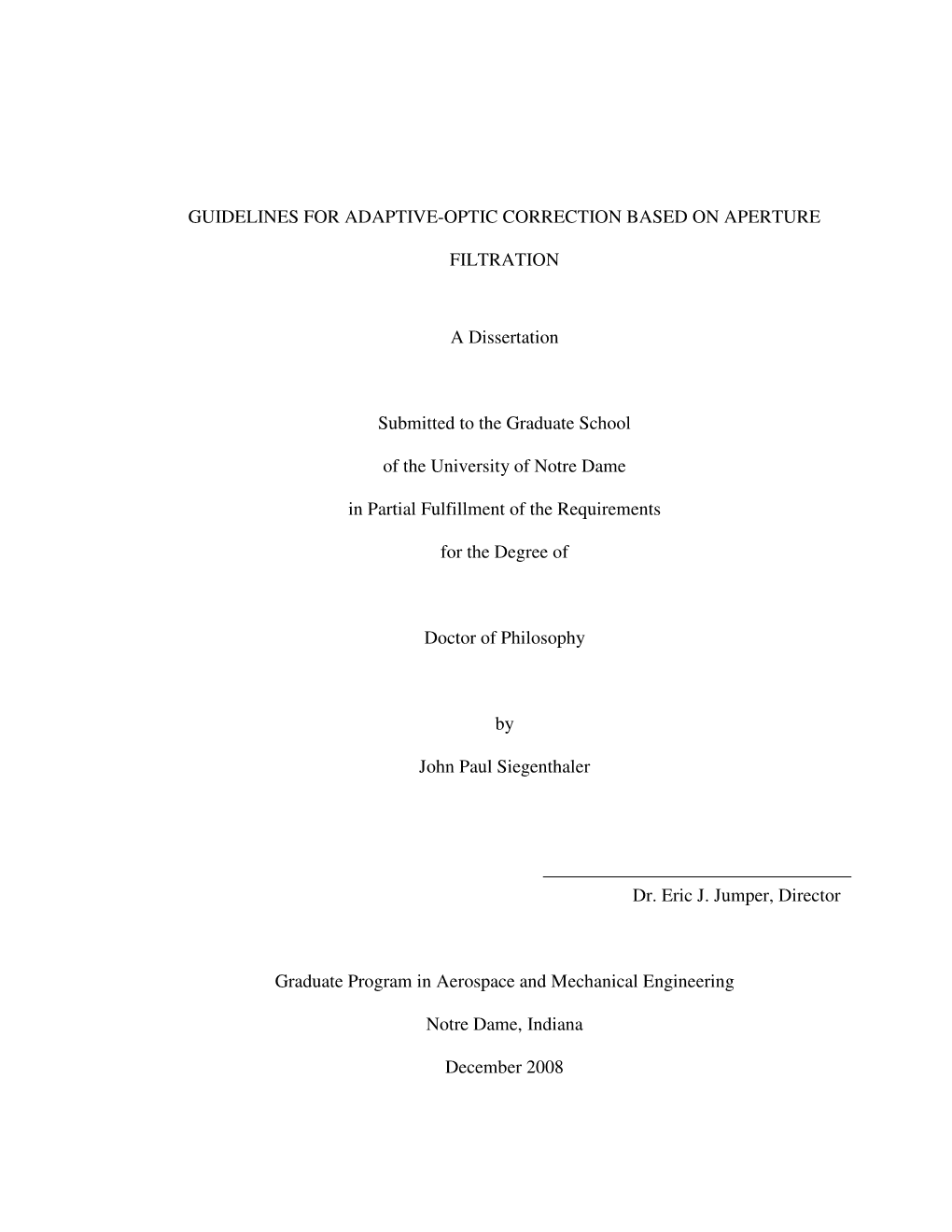 Guidelines for Adaptive-Optic Correction Based on Aperture