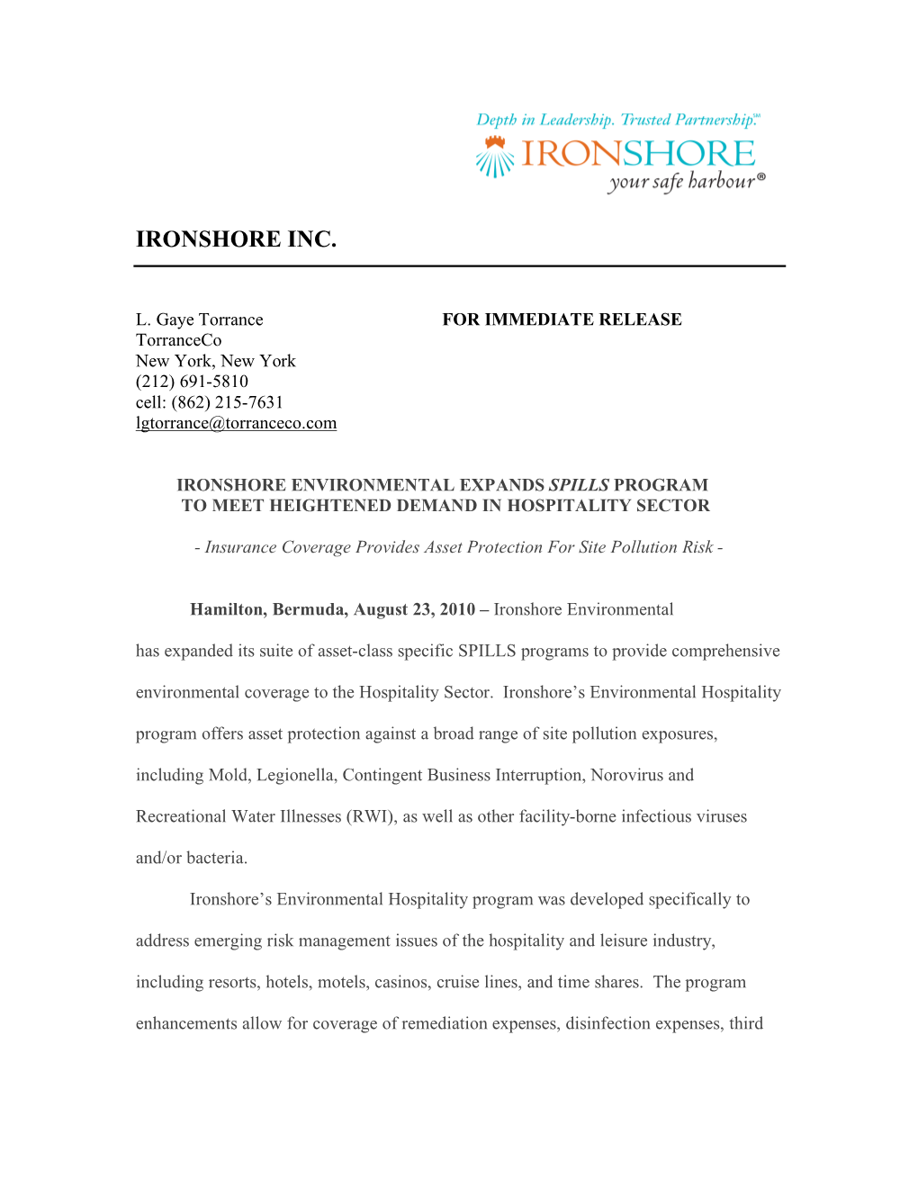 Ironshore Inc