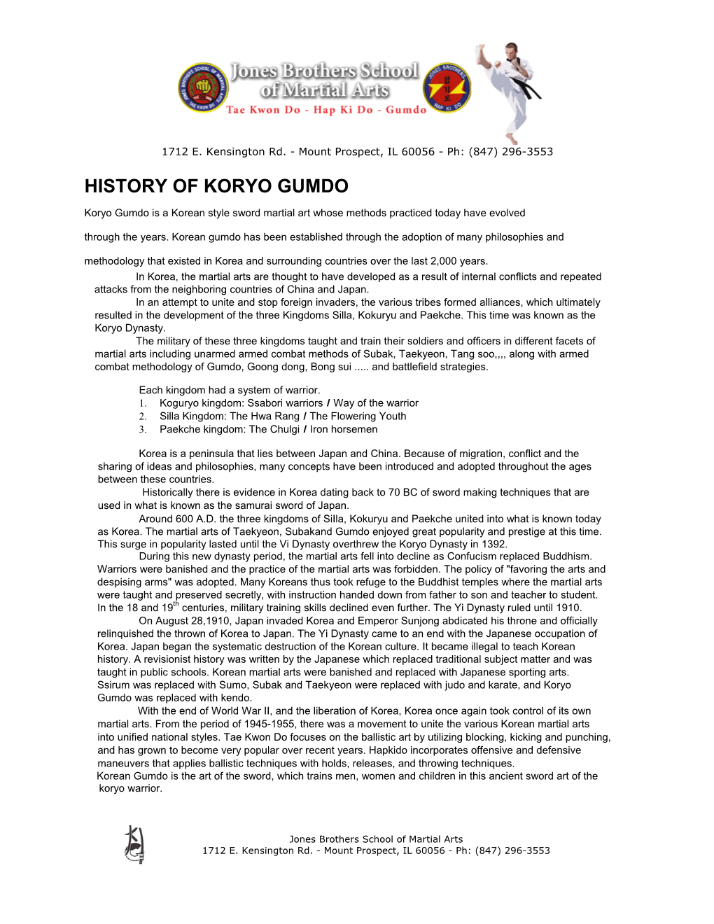 History of Koryo Gumdo