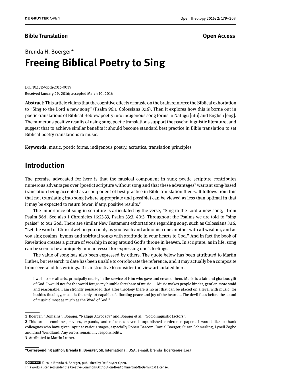 Freeing Biblical Poetry to Sing