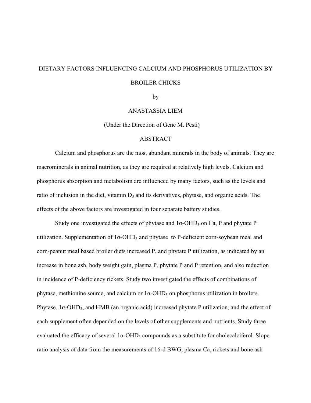 Dietary Factors Influencing Calcium and Phosphorus Utilization By