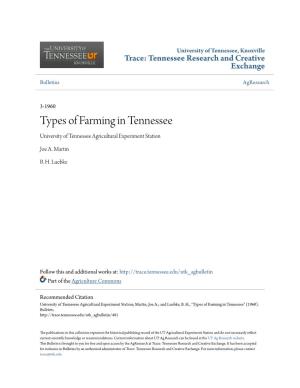 Types of Farming in Tennessee University of Tennessee Agricultural Experiment Station