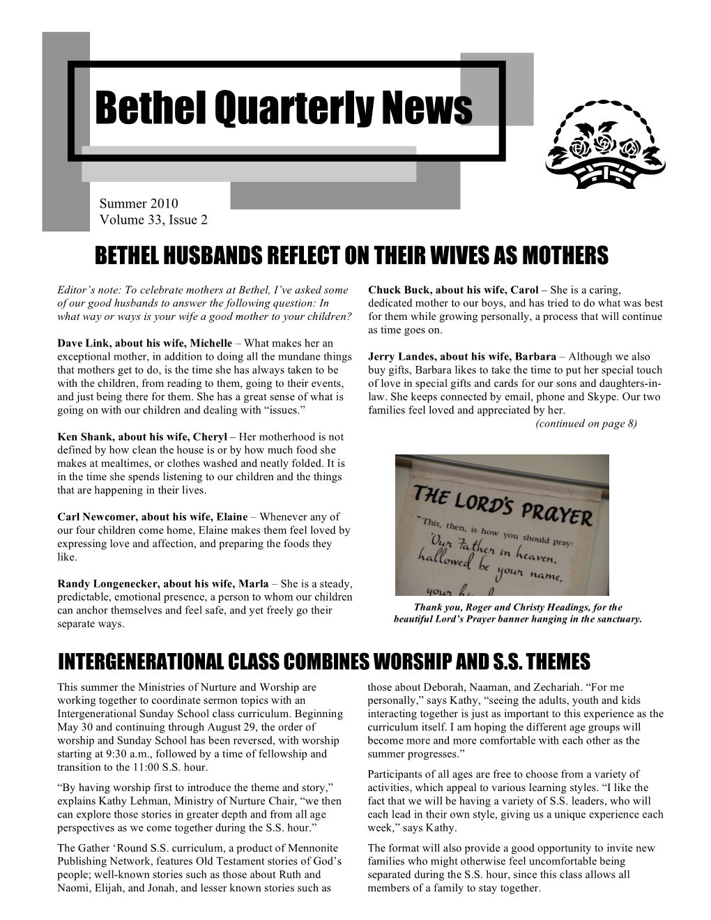 Bethel Quarterly News