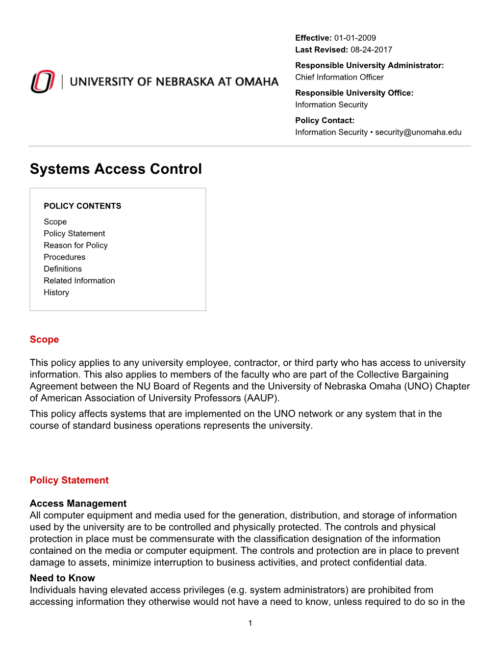 Systems Access Control
