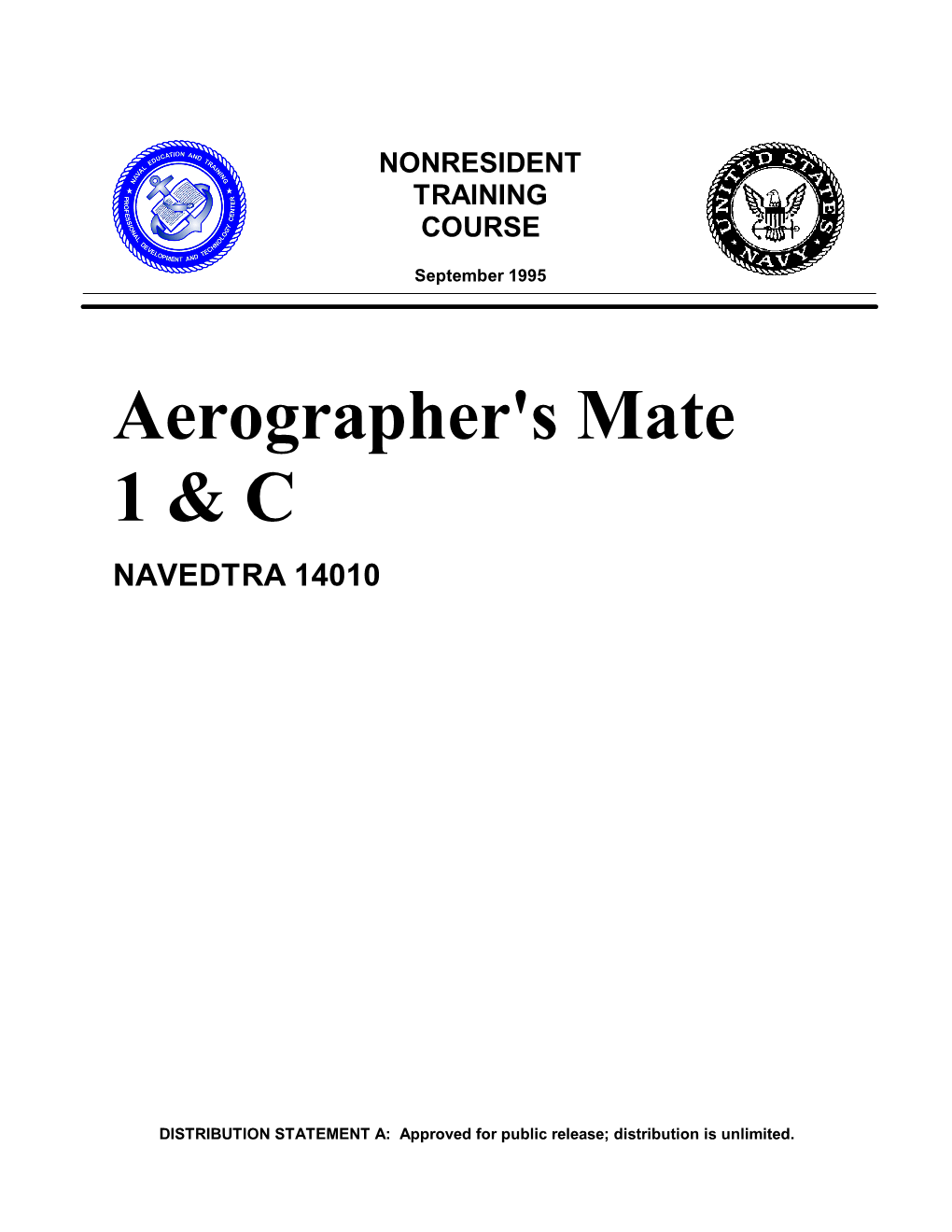 Aerographer's Mate 1 & C NAVEDTRA 14010