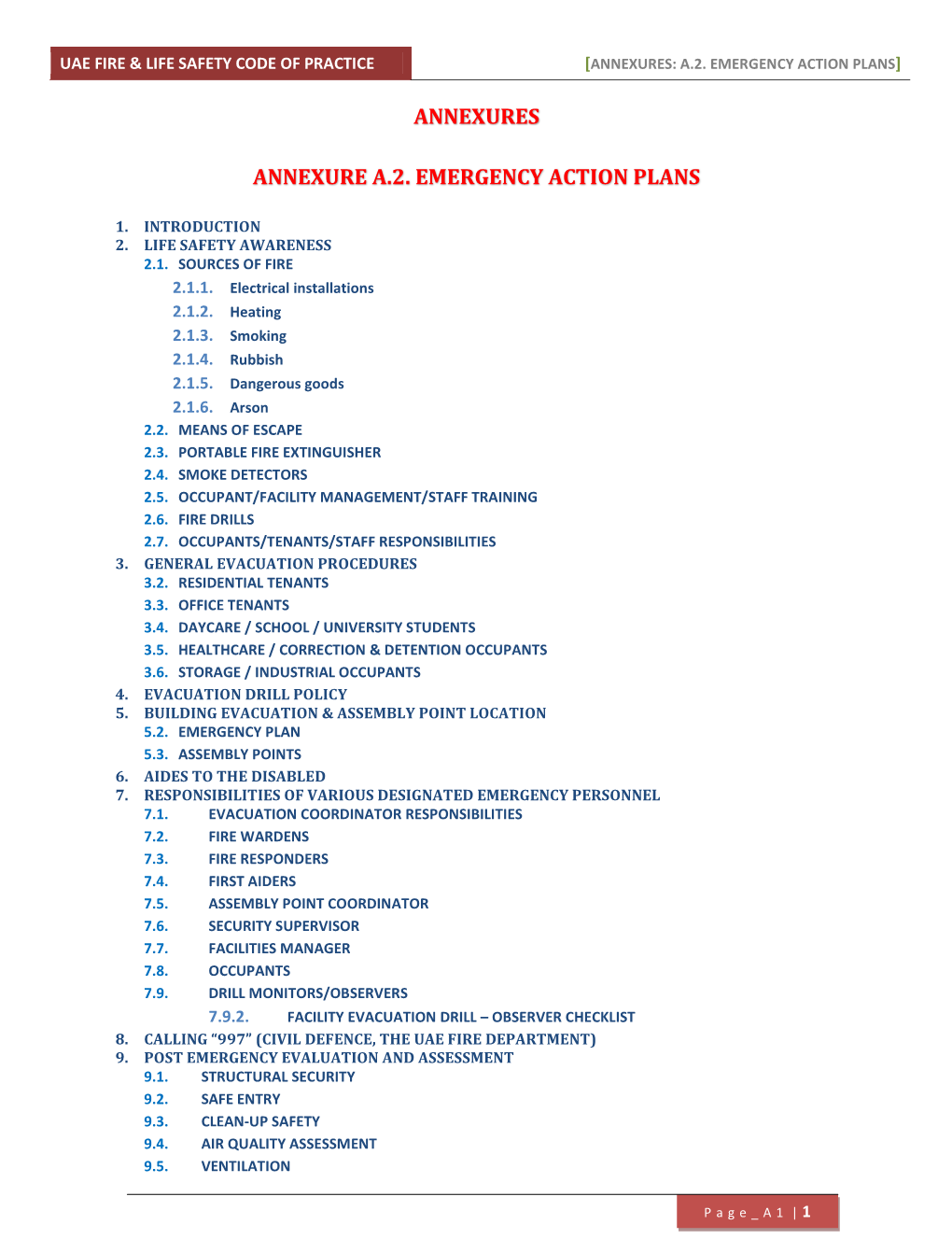 Annexures Annexure A.2. Emergency Action Plans