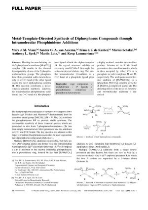 Metal-Template-Directed Synthesis of Diphosphorus Compounds Through Intramolecular Phosphinidene Additions