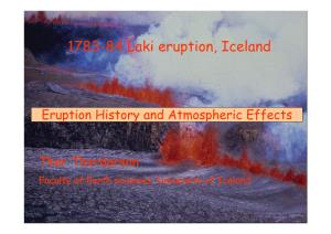 1783-84 Laki Eruption, Iceland