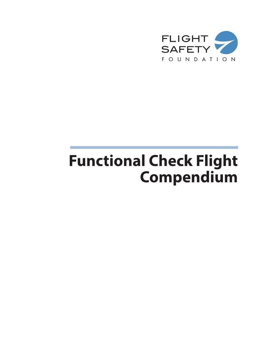 Functional Check Flight Compendium Functional Check Flight Compendium Introduction