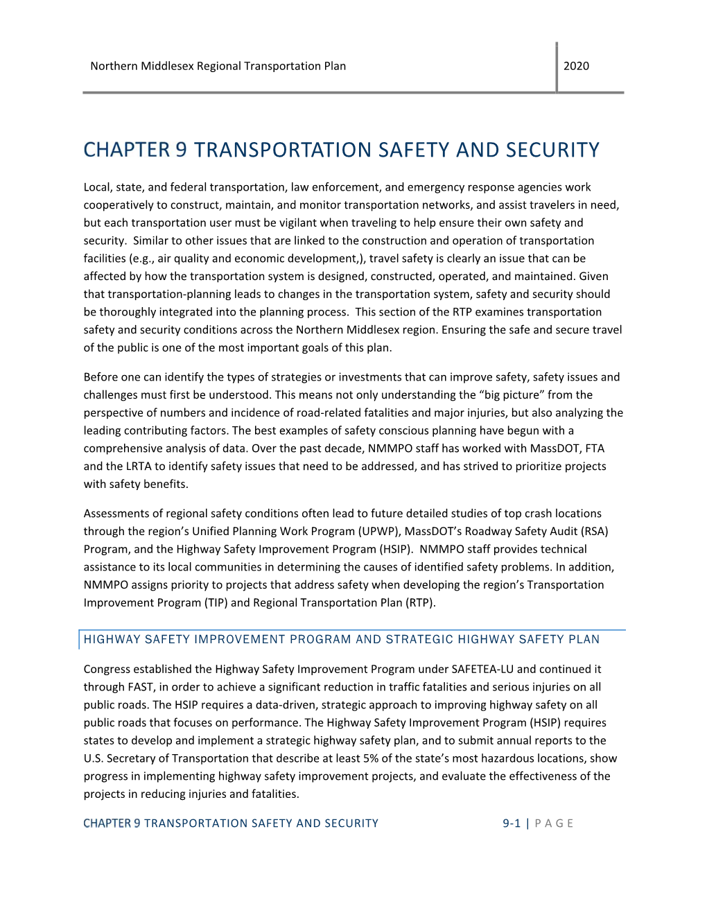 Transportation Safety and Security