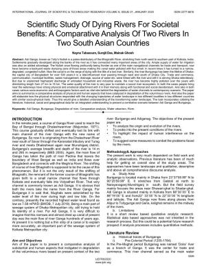 Scientific Study of Dying Rivers for Societal Benefits: a Comparative Analysis of Two Rivers in Two South Asian Countries