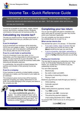 Income Tax - Quick Reference Guide