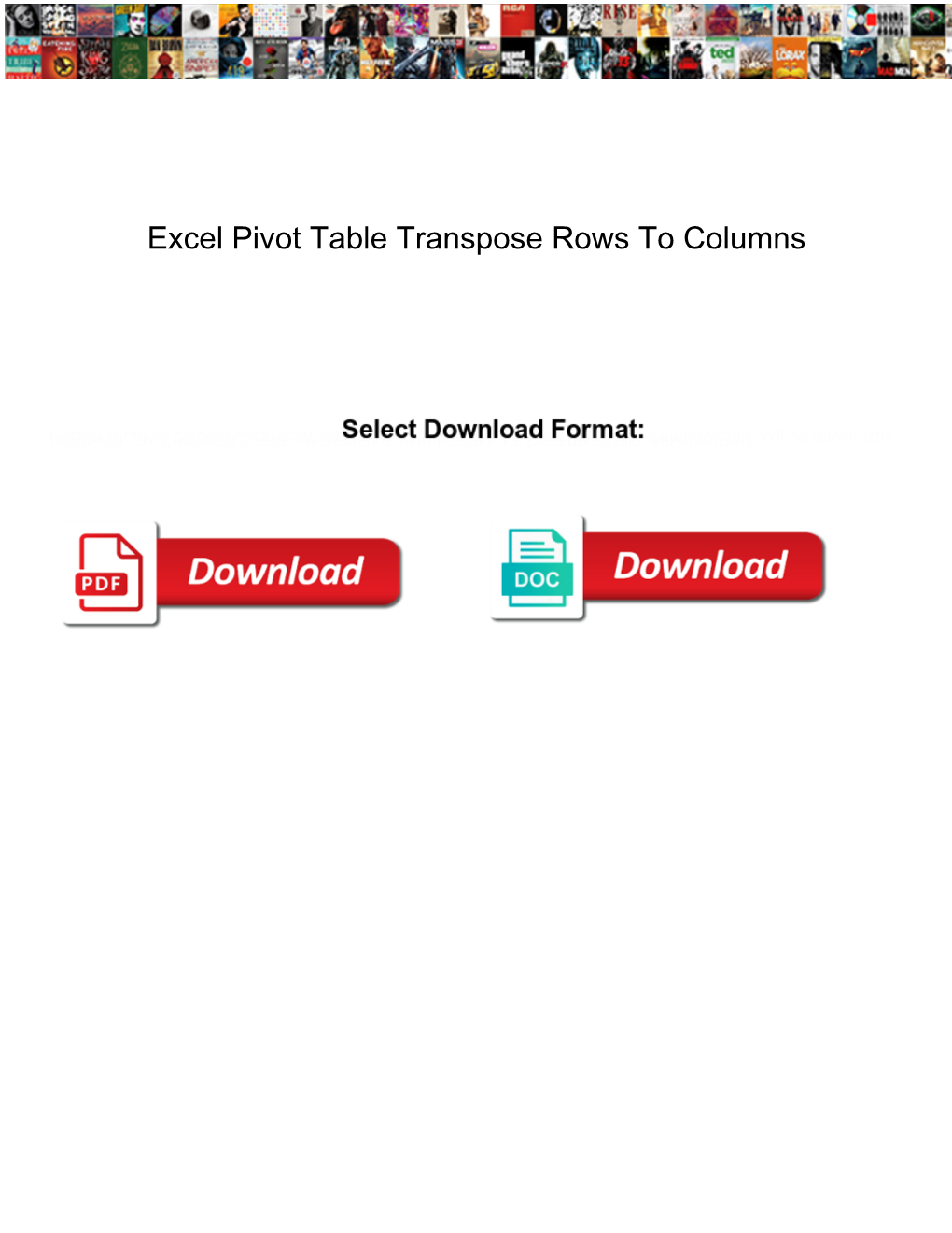 Excel Pivot Table Transpose Rows to Columns