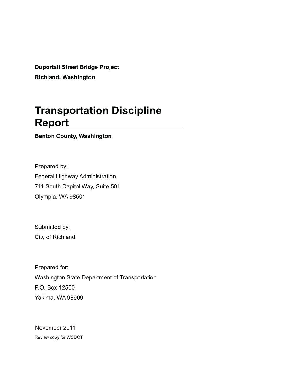 WSDOT Report Template