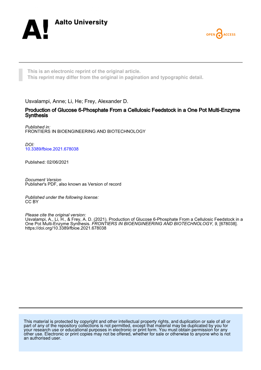 Production of Glucose 6-Phosphate from a Cellulosic Feedstock in a One Pot Multi-Enzyme Synthesis