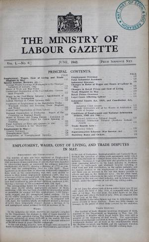 June, 1942. the MINISTRY of LABOUR GAZETTE