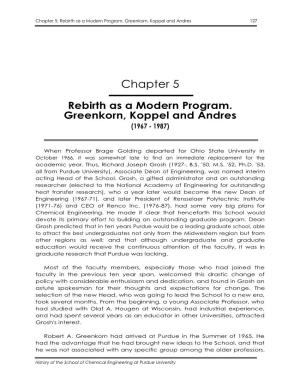 Chapter 5 — Rebirth As a Modern Program. Greenkorn, Koppel And