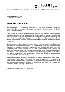 Mark Soskin Quartet