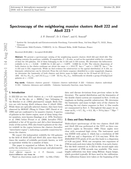 Spectroscopy of the Neighboring Massive Clusters Abell 222 and Abell 223 Night for the Masks Used During That Night, Before the Science Exposures Were Made