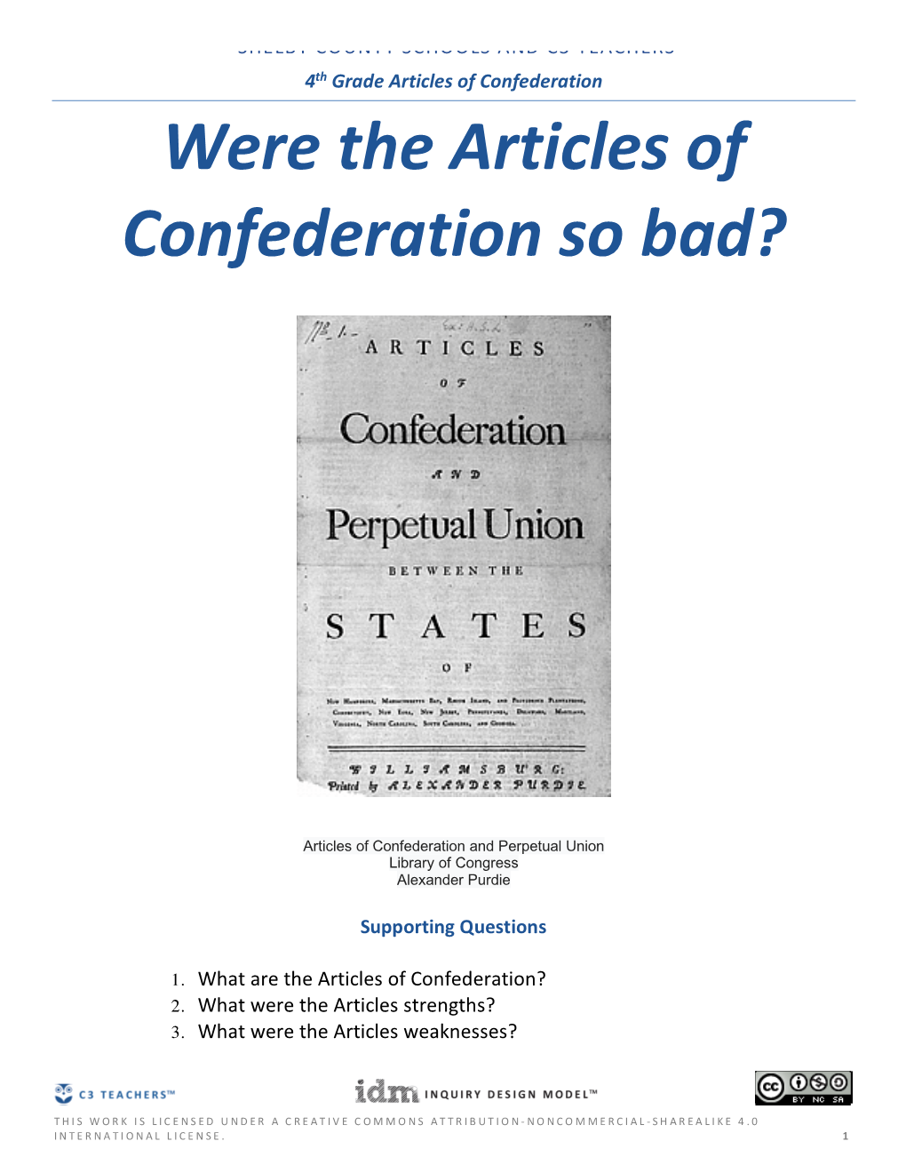 Were the Articles of Confederation So Bad?