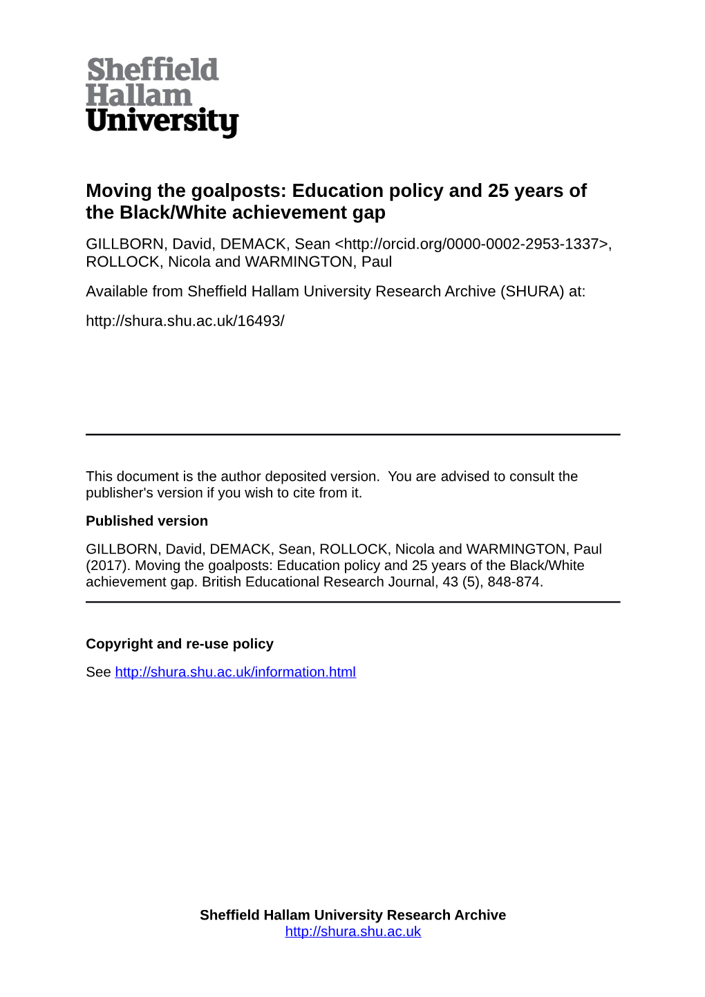 Education Policy and 25 Years of the Black/White Achievement