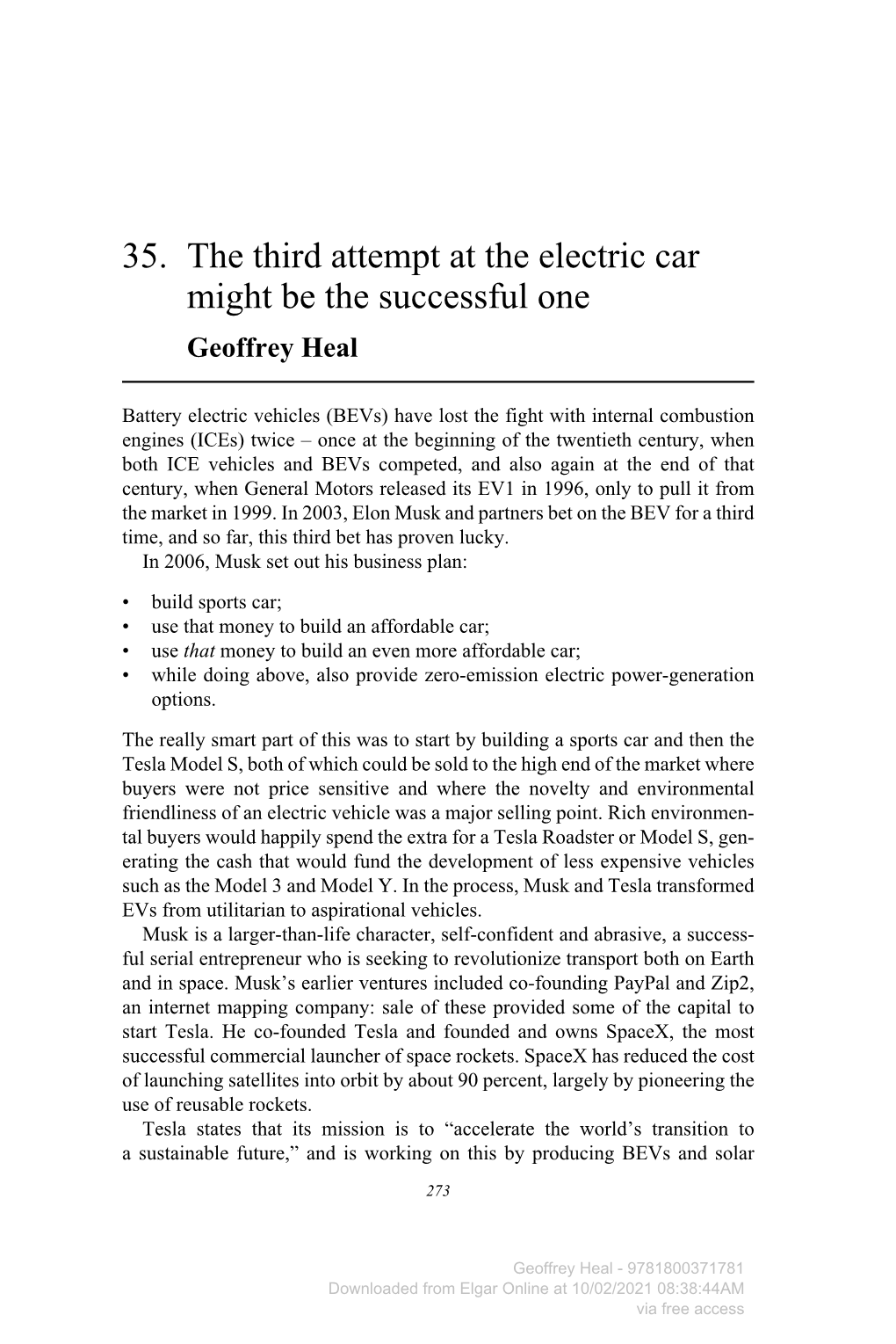 35. the Third Attempt at the Electric Car Might Be the Successful One Geoffrey Heal