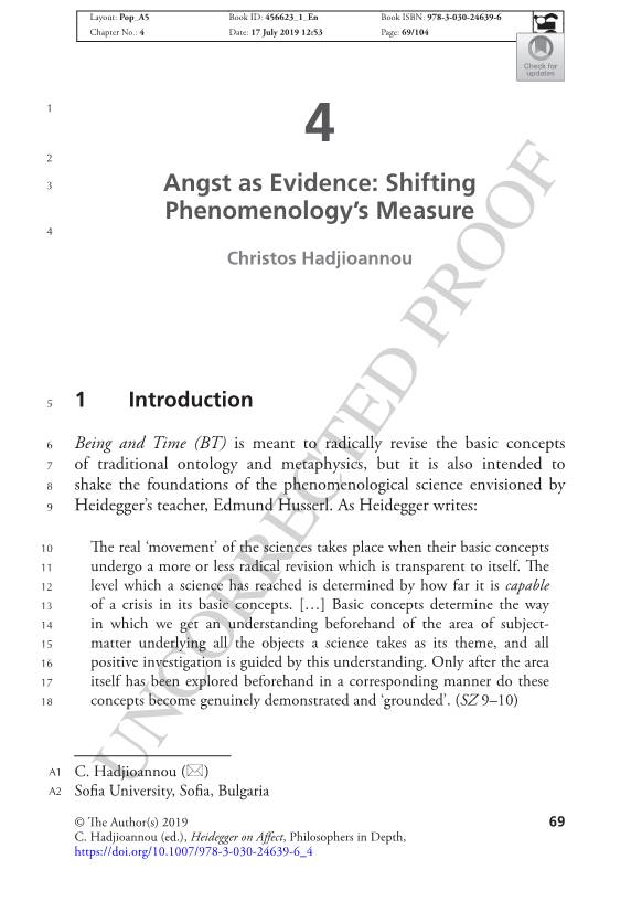 Angst As Evidence: Shifting Phenomenology's Measure
