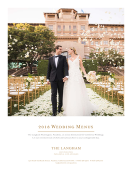 2018 Wedding Menus