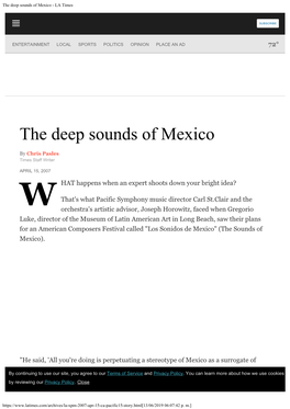 The Deep Sounds of Mexico - LA Times