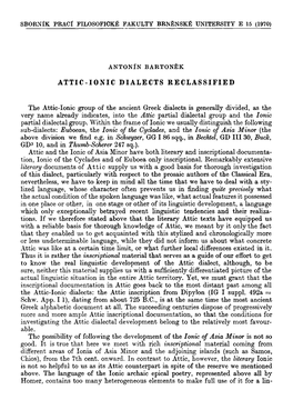 Attic-Ionic Dialects Reclassified