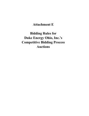 Attachment E Bidding Rules for Duke Energy Ohio, Inc.'S Competitive