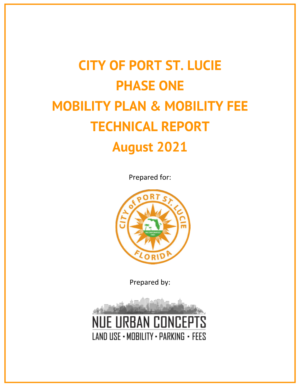 Mobility Plan & Fee Technical Report