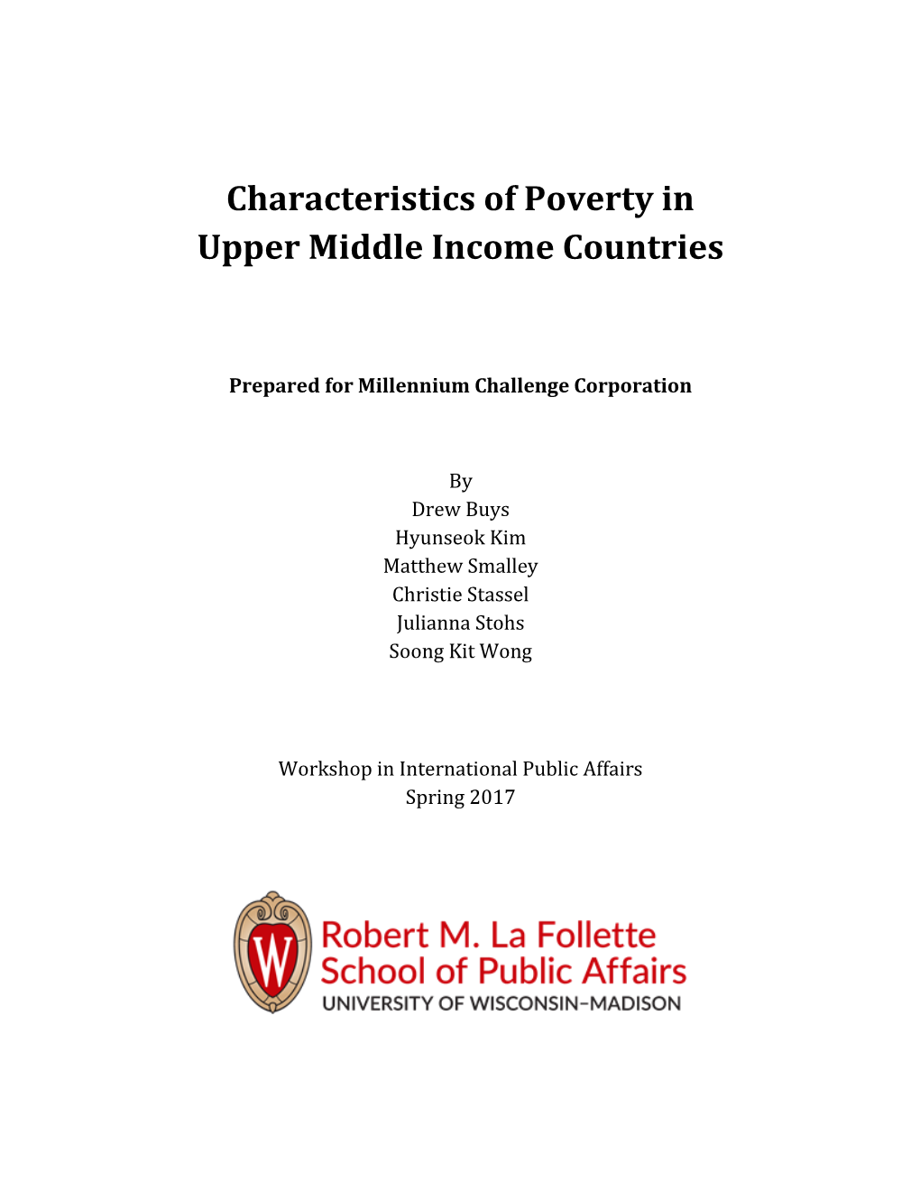 Characteristics of Poverty in Upper Middle Income Countries