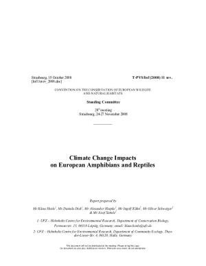 Climate Change Impacts on European Amphibians and Reptiles