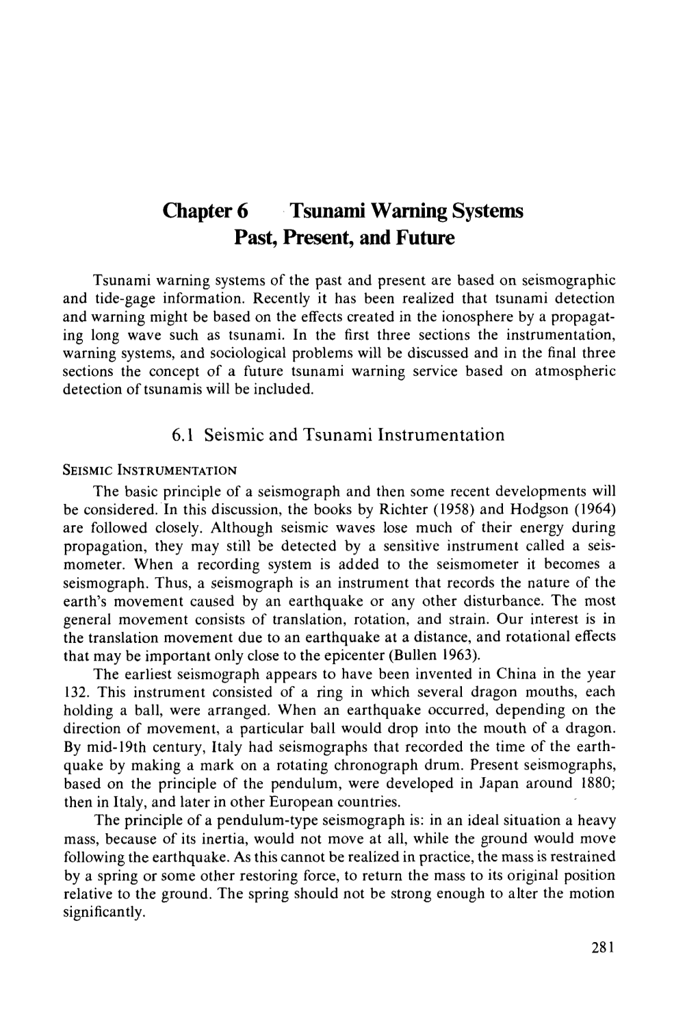 Chapter 6 Tsunami Warning Systems Past, Present, and Future