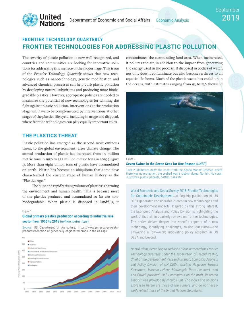 Frontier Technologies for Addressing Plastic Pollution