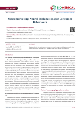 Neuromarketing: Neural Explanations for Consumer Behaviours