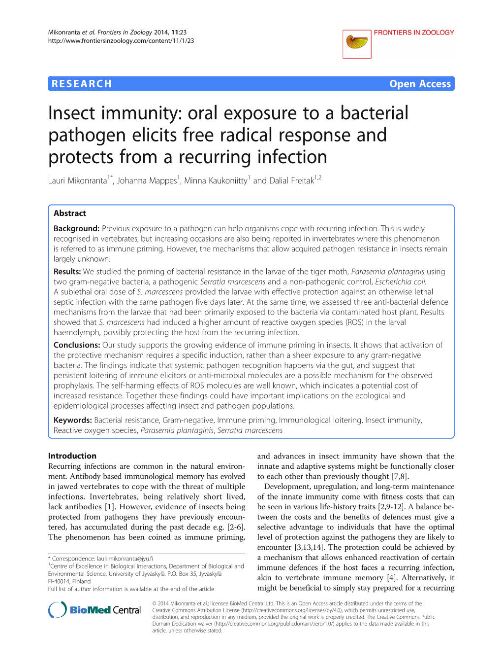 Insect Immunity