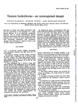 Tension Hydrothorax-An Unrecognized Danger